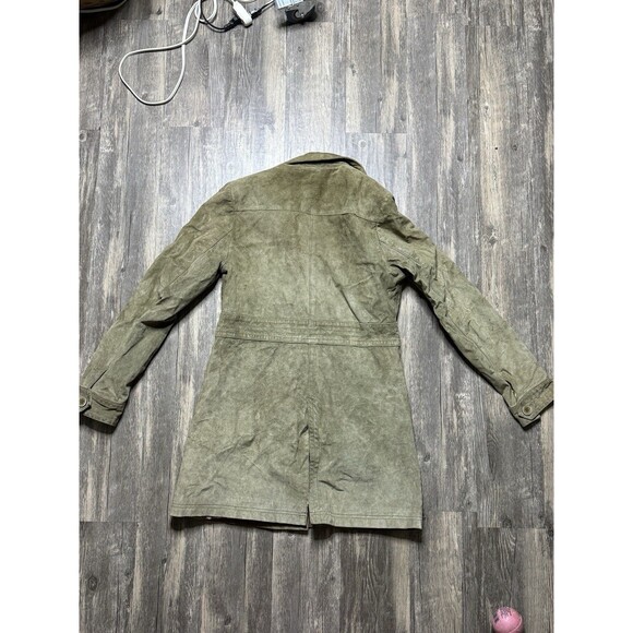 Vintage Me Jane Brown Leather Jacket Coat Short Trench Style PLEASE READ -sz M - Picture 11 of 11